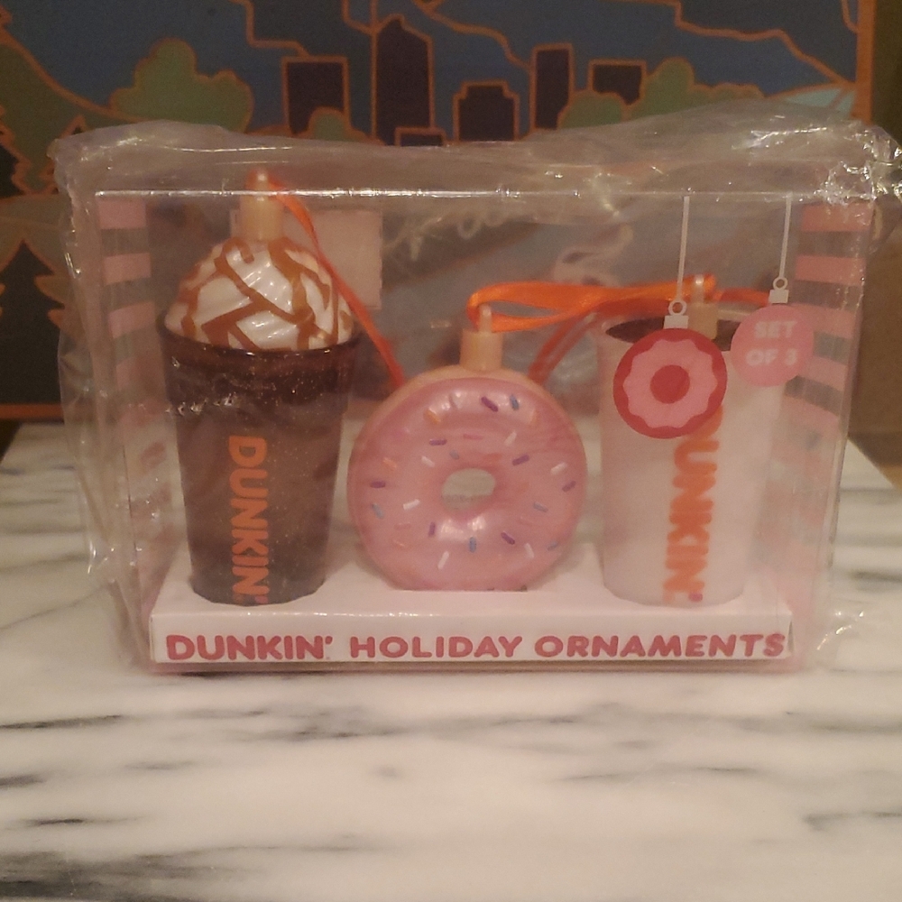 Holiday Dunkin Donuts Ornaments Set